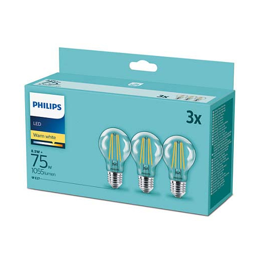 СЕТ 3 БР. LED КРУШКИ 8.5W/E27/2700K