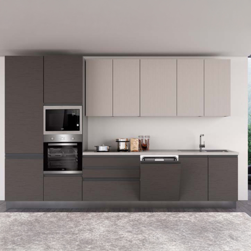 СИВА БЛОК КУХНЯ ХЕЛЕНА 360/60/240 СМ С ВКЛЮЧЕНИ 6БР ЕЛ.УРЕДИ BEKO