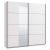 БЯЛ ДВУКРИЛЕН ГАРДЕРОБ ГАРД С ПЛЪЗГАЩИ ВРАТИ И ОГЛЕДАЛО 200/61/217 СМ