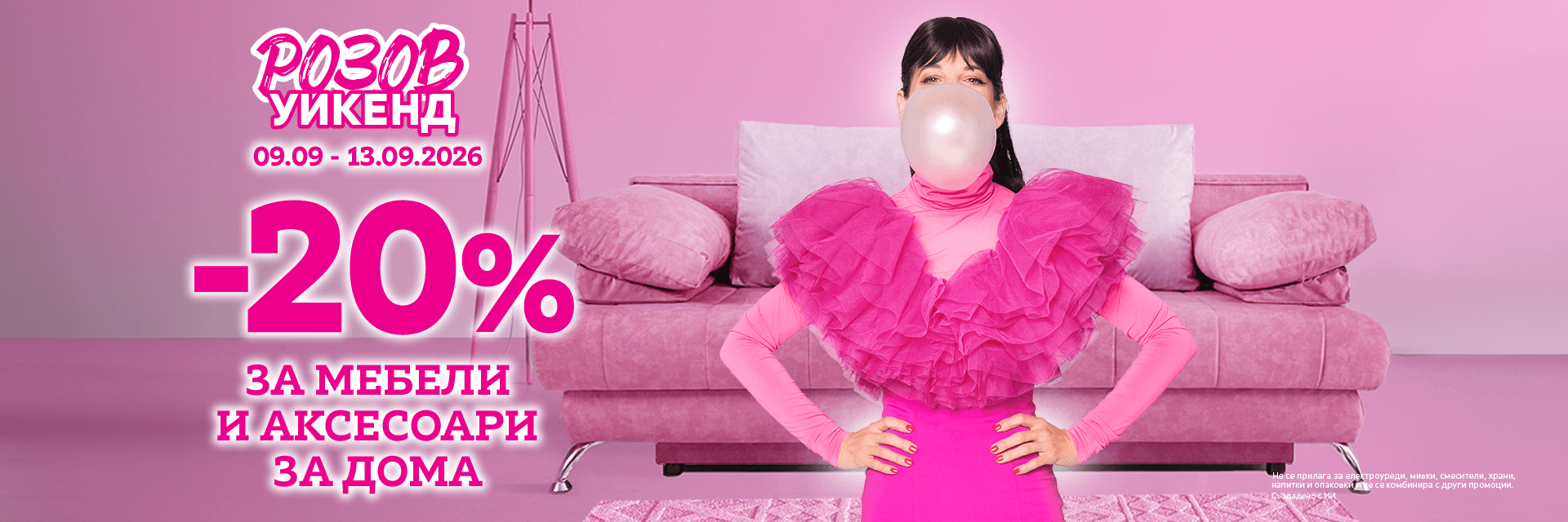 Розов уикенд - 20% за ненамалени мебели и аксесоари 