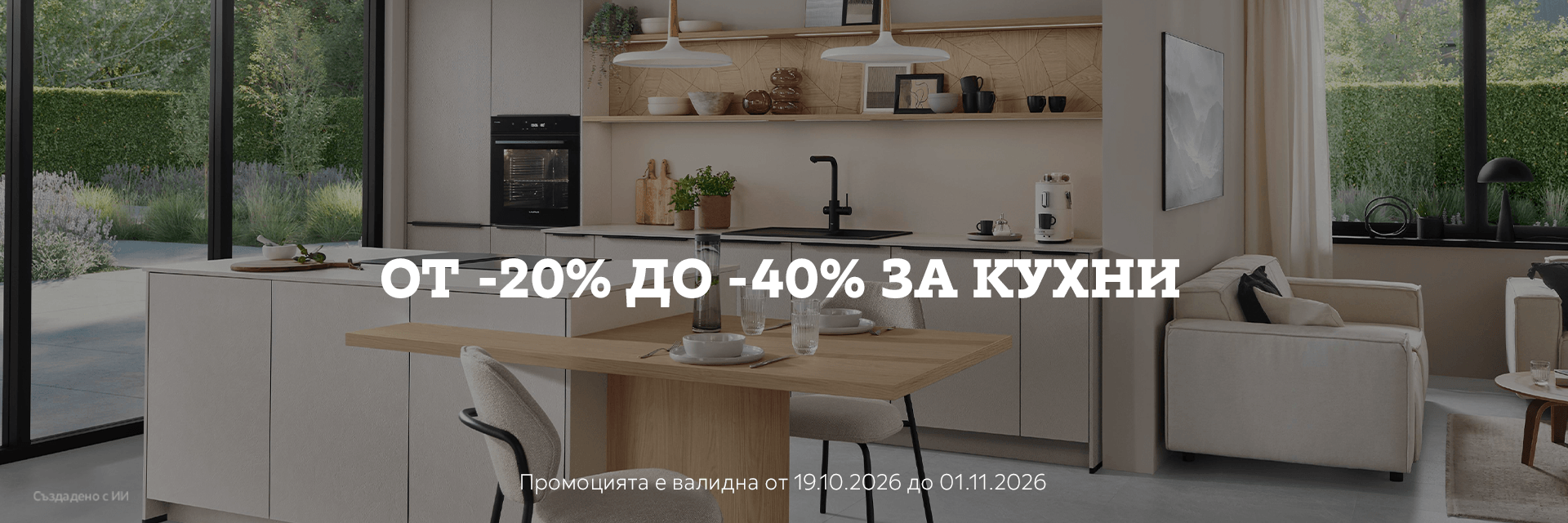 от -20% до -40% за Кухни